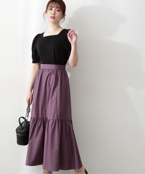 PROPORTION BODY DRESSING（プロポーションボディドレッシング）の「ティアードフレアスカート / 1212220509（スカート・レディース・ブラウン/カーキ/パープル・SMALL/MEDIUM）」の9枚目の写真