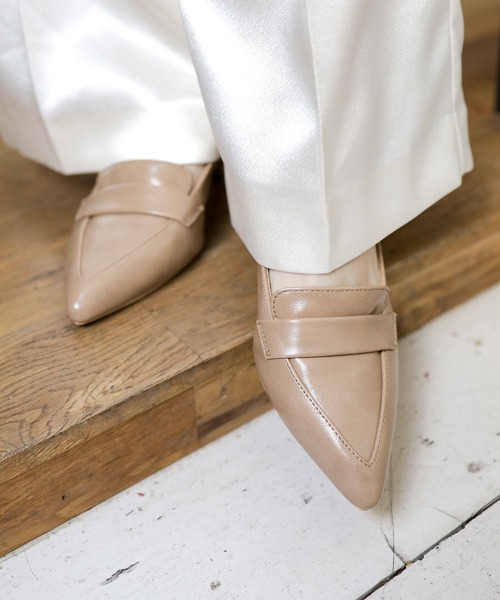 ミドルヒールポインテッドトゥローファーパンプス（パンプス）｜SESTO