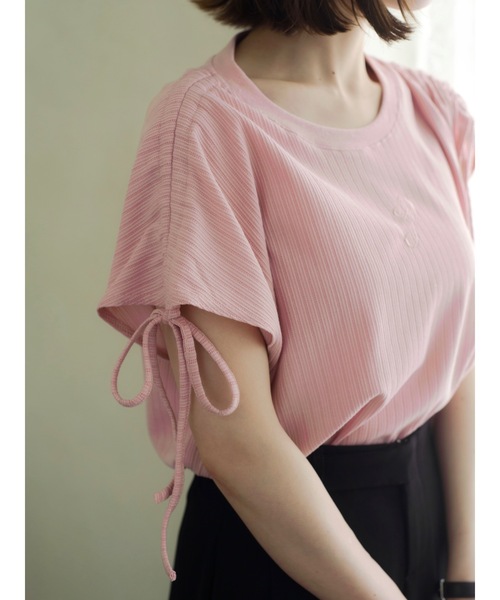 JUMELLE(ジュメロ)の「刺繍ロゴトップス(Tシャツ/カットソー・レディース・ホワイト/ピンク/イエロー・FREE)」の3枚目の写真