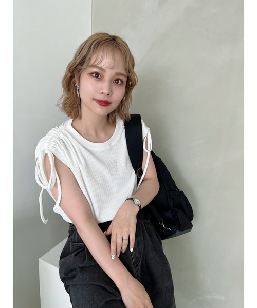 JUMELLE(ジュメロ)の「刺繍ロゴトップス(Tシャツ/カットソー・レディース・ホワイト/ピンク/イエロー・FREE)」の22枚目の写真