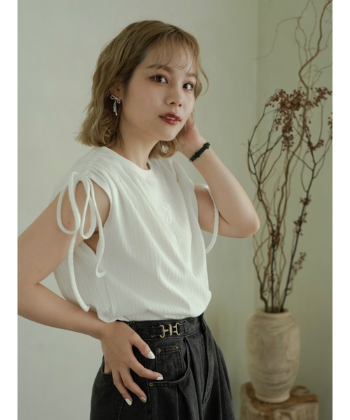 JUMELLE(ジュメロ)の「刺繍ロゴトップス(Tシャツ/カットソー・レディース・ホワイト/ピンク/イエロー・FREE)」の10枚目の写真