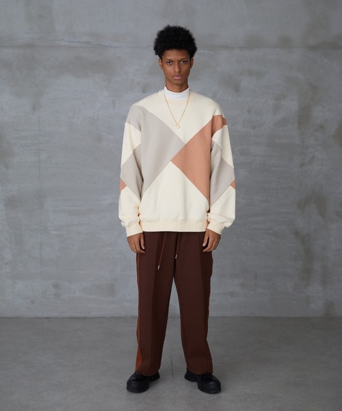 Lui's(ルイス)の「【Neucon / ニューコン】 ワイド トラックパンツ(スウェットパンツ・メンズ・ブラック/ブラウン・1/2)」の10枚目の写真