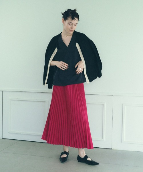 manana suerte（マニャーナスエルテ）の「モヘアバイカラーカーディガン（カーディガン/ボレロ・レディース・ブラック/パープル/グレー/ピンク・FREE）」の5枚目の写真