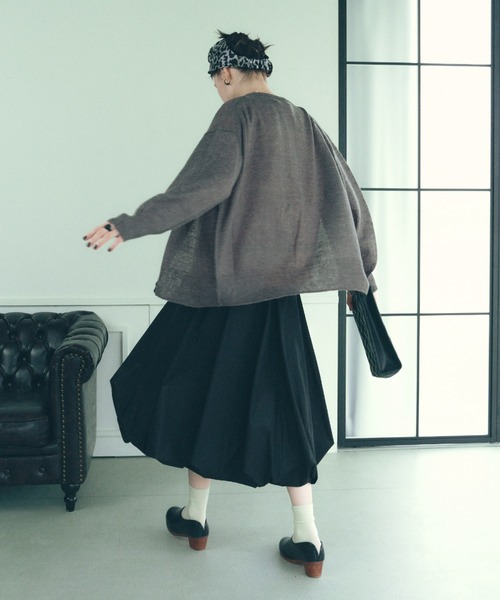 manana suerte（マニャーナスエルテ）の「モヘアバイカラーカーディガン（カーディガン/ボレロ・レディース・ブラック/パープル/グレー/ピンク・FREE）」の8枚目の写真