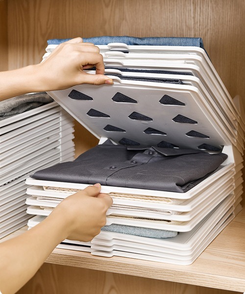 aimoha（アイモハ）の「折たたみボード　積み重ね衣類収納（収納グッズ・レディース・ホワイト・MEDIUM/LARGE/X-LARGE）」の13枚目の写真