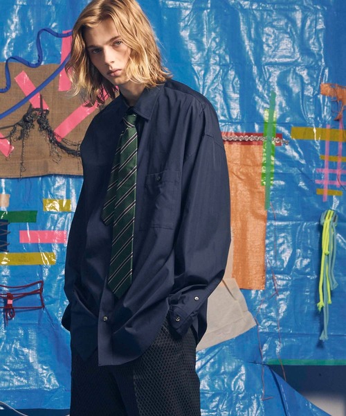 MAISON SPECIAL(メゾンスペシャル)の「《ユニセックスアイテム》THOMAS MASON/トーマスメイソン プライムオーバーシャツ 【MAISON SPECIAL/メゾンスペシャル】(シャツ/ブラウス・メンズ・オフホワイト/ブラック/ブルー/ネイビー/ブルー系その他/ブルー系その他2/ブルー系その他3/ダークネイビー・0/1/2)」の4枚目の写真