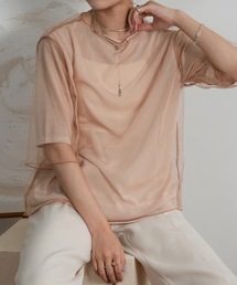 Amiur | tulle docking soft touch tops(Tシャツ/カットソー)