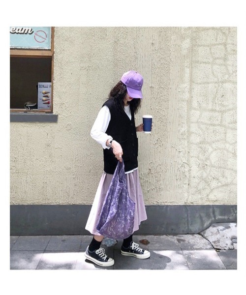 SpRay（スプレイ）の「前ボタンニットベスト（ニット/セーター・レディース・ブラック/パープル/ブラウン/イエロー/アイボリー/モカ・FREE）」の19枚目の写真