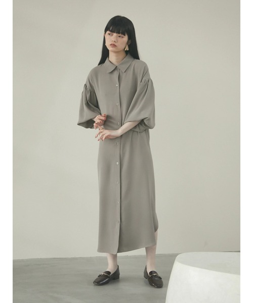 armonia（アルモニーア）の「armonia.前ボタン衿付きワンピース（ワンピース・レディース・ブラック/ベージュ/ピンク・FREE）」の4枚目の写真