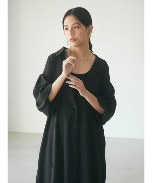armonia（アルモニーア）の「armonia.前ボタン衿付きワンピース（ワンピース・レディース・ブラック/ベージュ/ピンク・FREE）」の17枚目の写真