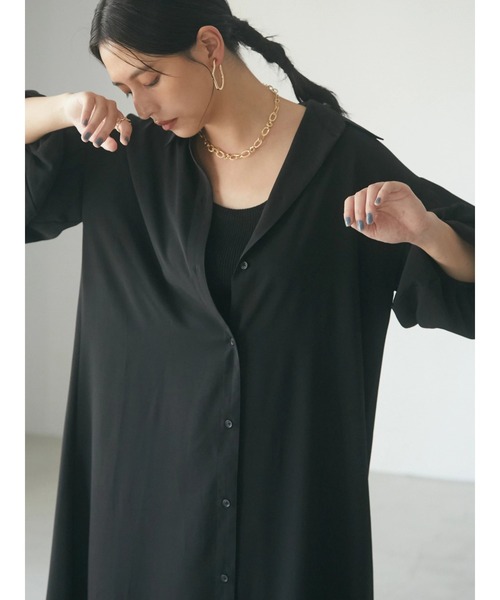 armonia（アルモニーア）の「armonia.前ボタン衿付きワンピース（ワンピース・レディース・ブラック/ベージュ/ピンク・FREE）」の18枚目の写真