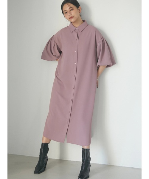 armonia（アルモニーア）の「armonia.前ボタン衿付きワンピース（ワンピース・レディース・ブラック/ベージュ/ピンク・FREE）」の19枚目の写真