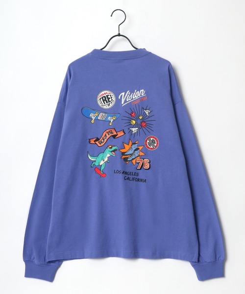 VISION STREET WEAR（ヴィジョンストリートウェア）の「VISION STREET WEAR/ヴィジョンストリートウエア ビッグシルエット ロゴ イラスト バックプリント ロングスリーブTシャツ/レディース メンズ ロンT（Tシャツ/カットソー・メンズ・ホワイト/ブラック/パープル/ブルー/ホワイト系その他/ブラック系その他/ブルー系その他/パープル系その他・LL/M/L）」の17枚目の写真