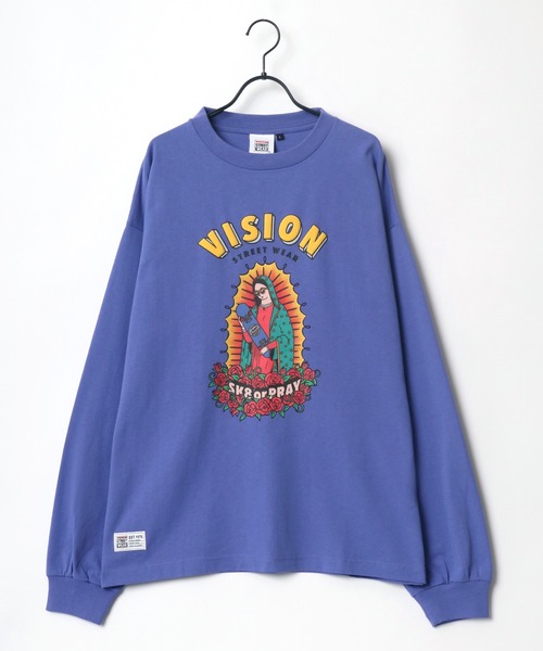 VISION STREET WEAR（ヴィジョンストリートウェア）の「VISION STREET WEAR/ヴィジョンストリートウエア ビッグシルエット ロゴ イラスト バックプリント ロングスリーブTシャツ/レディース メンズ ロンT（Tシャツ/カットソー・メンズ・ホワイト/ブラック/パープル/ブルー/ホワイト系その他/ブラック系その他/ブルー系その他/パープル系その他・LL/M/L）」の18枚目の写真