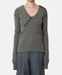 IRENE（アイレネ）の「Asymmetry Collar Rib Knit（ニット