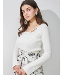 MERCURYDUO | ナローテープランダムリブニット(ニット/セーター)