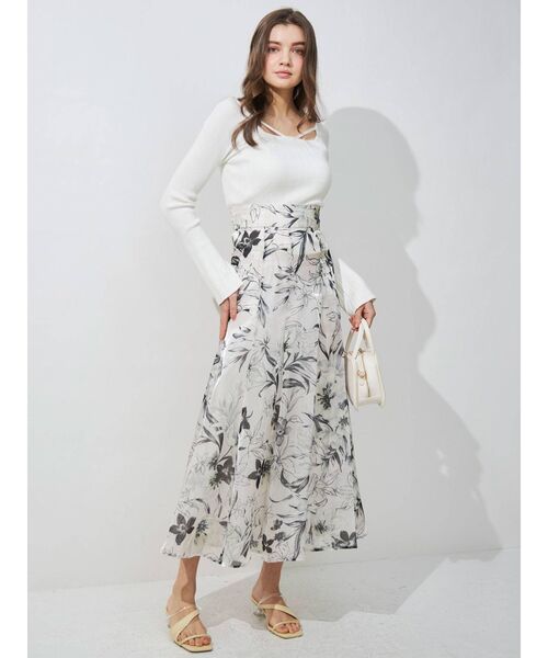 MERCURYDUO（マーキュリーデュオ）の「ナローテープランダムリブニット（ニット/セーター・レディース・ライトブルー/ブラック/オフホワイト/ラベンダー・FREE）」の6枚目の写真