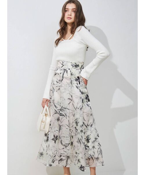 MERCURYDUO（マーキュリーデュオ）の「ナローテープランダムリブニット（ニット/セーター・レディース・ライトブルー/ブラック/オフホワイト/ラベンダー・FREE）」の7枚目の写真