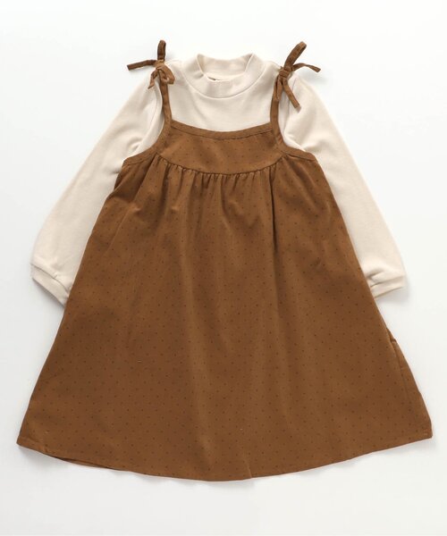 apres les cours（アプレレクール）の「3柄肩リボンドッキングワンピース（ワンピース・キッズ・オフホワイト/ワインレッド/アイボリー・140/90/110/120/130/80/100）」の17枚目の写真