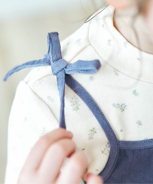 apres les cours（アプレレクール）の「3柄肩リボンドッキングワンピース（ワンピース・キッズ・オフホワイト/ワインレッド/アイボリー・140/90/110/120/130/80/100）」の5枚目の写真