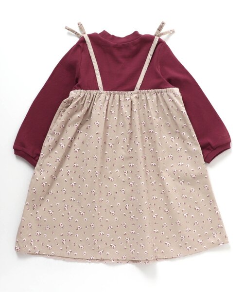 apres les cours（アプレレクール）の「3柄肩リボンドッキングワンピース（ワンピース・キッズ・オフホワイト/ワインレッド/アイボリー・140/90/110/120/130/80/100）」の10枚目の写真