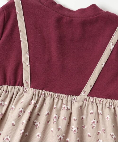 apres les cours（アプレレクール）の「3柄肩リボンドッキングワンピース（ワンピース・キッズ・オフホワイト/ワインレッド/アイボリー・140/90/110/120/130/80/100）」の13枚目の写真