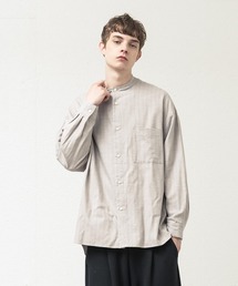 SLICK（スリック）の「ヴィエラストライプオーバーサイズバンドカラーシャツ（シャツ/ブラウス）」