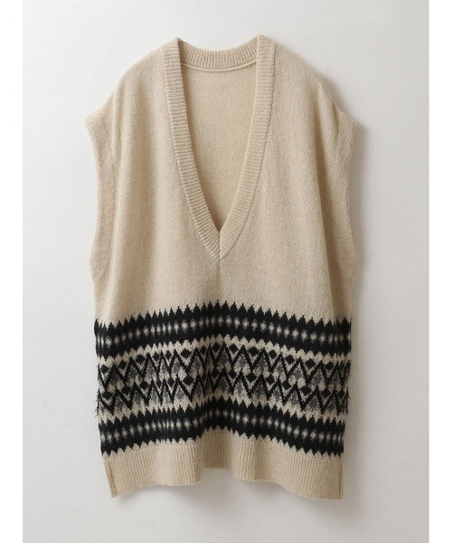 enchainement(アンシェヌマン)の「Alpaca Wool Nordic Vest(ニット/セーター・レディース・オフホワイト/チャコールグレー・フリー)」の11枚目の写真