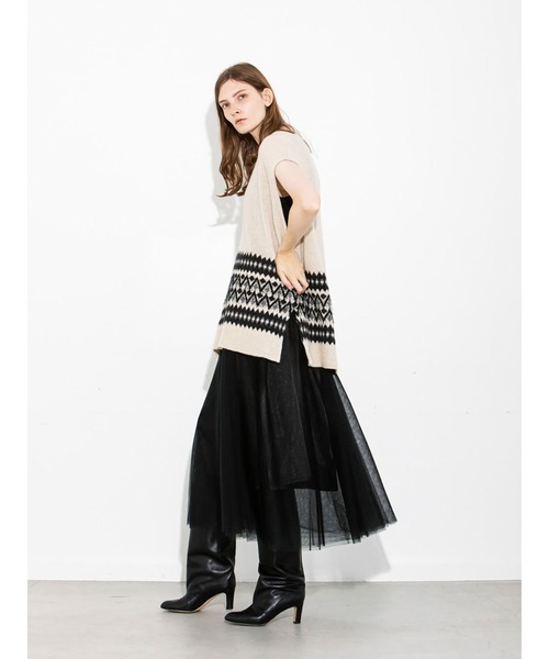 enchainement(アンシェヌマン)の「Alpaca Wool Nordic Vest(ニット/セーター・レディース・オフホワイト/チャコールグレー・フリー)」の5枚目の写真