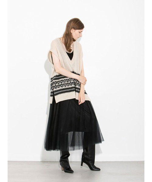 enchainement(アンシェヌマン)の「Alpaca Wool Nordic Vest(ニット/セーター・レディース・オフホワイト/チャコールグレー・フリー)」の7枚目の写真