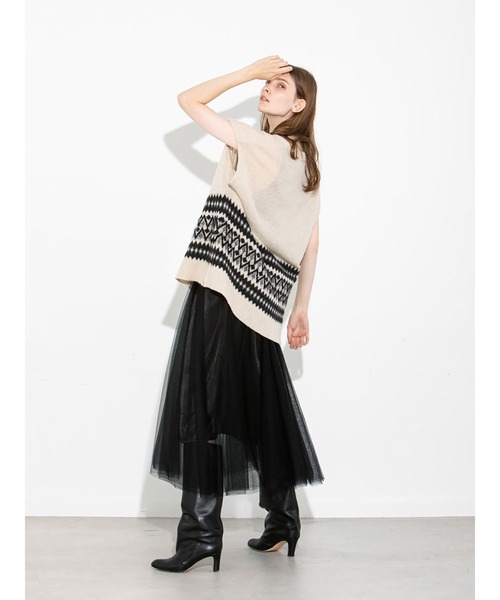 enchainement(アンシェヌマン)の「Alpaca Wool Nordic Vest(ニット/セーター・レディース・オフホワイト/チャコールグレー・フリー)」の9枚目の写真