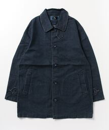 ステンカラーコート（ブルー・ネイビー/青色系・コットン