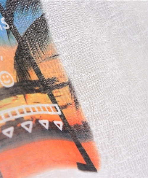 チチカカ（チチカカ）の「サンセットクリアーポンチョ　　　　　　　　　　　（Tシャツ/カットソー・レディース・ホワイト/レッド/ネイビー・FREE）」の6枚目の写真