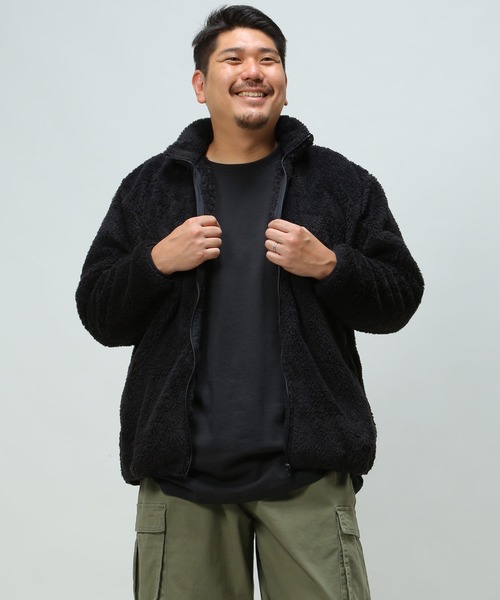B&T CLUB(ビーティークラブ)の「フリース フルジップ ジャケット(その他トップス・メンズ・オレンジ/ワイン/アイボリー/カーキ/グレー/ブラック/ネイビー・X1(3L~4L)/X4(8L~9L)/X2(4L~5L)/X5(9L~10L)/X3(6L~7L))」の3枚目の写真