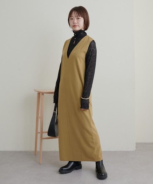 natural couture(ナチュラルクチュール)の「大人上品な首元に/ストレッチレース2WAYタートル(Tシャツ/カットソー・レディース・ブラック/ブラウン/オレンジ/アイボリー・FREE)」の15枚目の写真