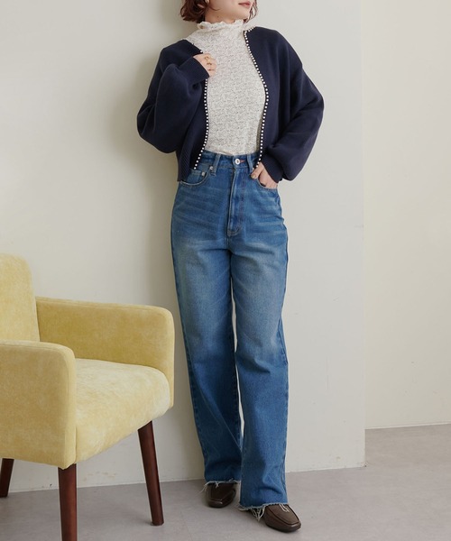 natural couture(ナチュラルクチュール)の「大人上品な首元に/ストレッチレース2WAYタートル(Tシャツ/カットソー・レディース・ブラック/ブラウン/オレンジ/アイボリー・FREE)」の10枚目の写真