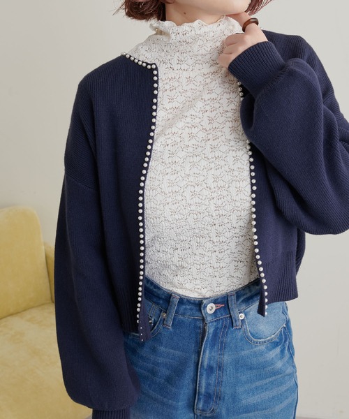 natural couture(ナチュラルクチュール)の「大人上品な首元に/ストレッチレース2WAYタートル(Tシャツ/カットソー・レディース・ブラック/ブラウン/オレンジ/アイボリー・FREE)」の8枚目の写真