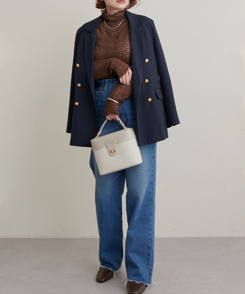 natural couture(ナチュラルクチュール)の「大人上品な首元に/ストレッチレース2WAYタートル(Tシャツ/カットソー・レディース・ブラック/ブラウン/オレンジ/アイボリー・FREE)」の18枚目の写真