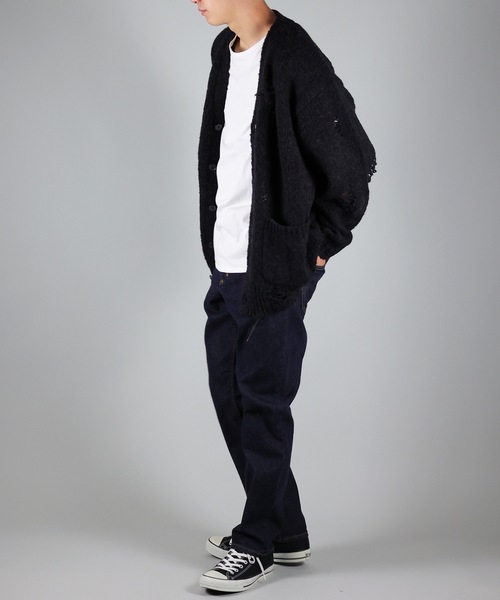NUMBER (N)INE(ナンバーナイン)の「WOOL ALPACA RIPPED KNIT CARDIGAN(カーディガン/ボレロ・メンズ・ブラック/ブラウン/ブラック×グレー/ブラック×ホワイト・2/4/3)」の22枚目の写真