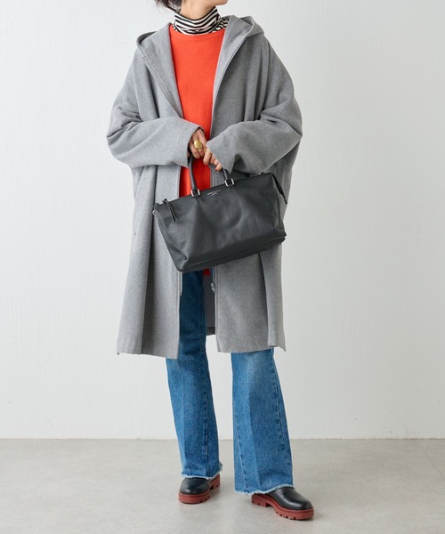 定価4.8万✨BEARDSLEY ビアズリー フード付ピーコート　ゆったり　軽量 定価4.8万✨BEARDSLEY ビアズリー フード付ピーコート ゆった