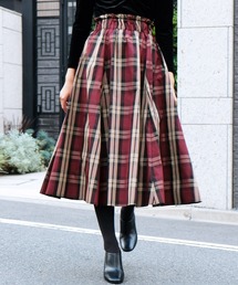 ストロベリーフィールズ ヒョウ柄フレアスカート ひざ丈 美品 オシャレ 秋冬 レオパード柄 フレアスカート 裾フリル ヒョウ柄 ひざ下丈