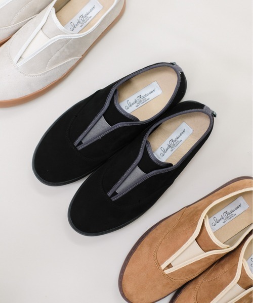 And A（アンドエー）の「SLACK スラック / AMALE アマレ 2WAYエラスティックスニーカー バブーシュ / SL2255（スリッポン・レディース・ブラック×ブラック/ベージュ/ホワイト系その他・24cm/23cm/25cm/23.5cm/24.5cm）」の3枚目の写真