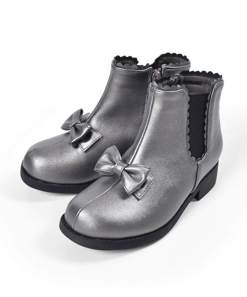 BeBe（ベベ）の「BeBe/合皮リボンブーツ(16~21cm)（ブーツ・キッズ・グレー/ブラウン・18/19/20/21/16/17）」の16枚目の写真