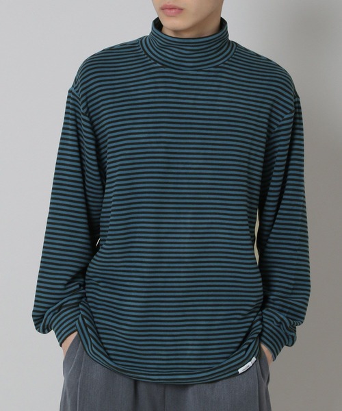 INFLATION(インフレーション)の「INFLATION/ソフトモックネック長袖TEE 2173070(Tシャツ/カットソー・メンズ・ブラック/ネイビー/ブルー/グリーン・LARGE/MEDIUM)」の4枚目の写真