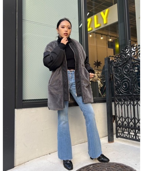 LiSeek（リシーク）の「【LiSeeK】ファーベストドッキングブルゾン（ブルゾン・レディース・アイボリー/ブラック・FREE）」の5枚目の写真