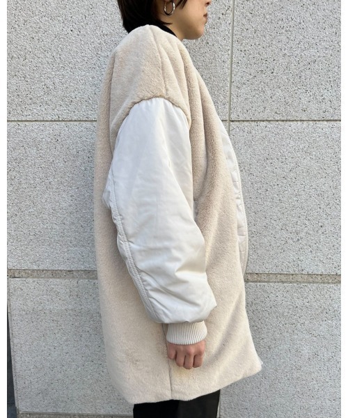 LiSeek（リシーク）の「【LiSeeK】ファーベストドッキングブルゾン（ブルゾン・レディース・アイボリー/ブラック・FREE）」の14枚目の写真