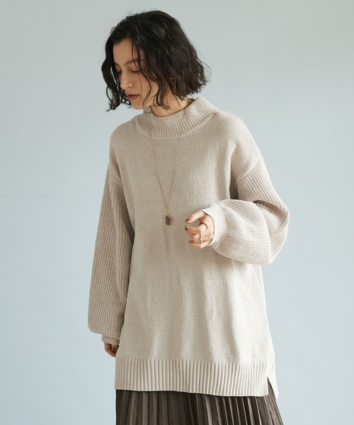 CRAFT STANDARD BOUTIQUE（クラフトスタンダードブティック）の「モールハイネックチュニック　◆（ニット/セーター・レディース・ライトグリーン/アイボリー/ライトパープル/ライトグレー・FREE）」の2枚目の写真