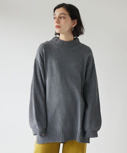 CRAFT STANDARD BOUTIQUE（クラフトスタンダードブティック）の「モールハイネックチュニック　◆（ニット/セーター・レディース・ライトグリーン/アイボリー/ライトパープル/ライトグレー・FREE）」の3枚目の写真