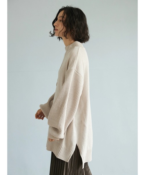 CRAFT STANDARD BOUTIQUE（クラフトスタンダードブティック）の「モールハイネックチュニック　◆（ニット/セーター・レディース・ライトグリーン/アイボリー/ライトパープル/ライトグレー・FREE）」の6枚目の写真