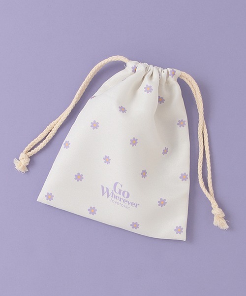 LOVETOXIC（ラブトキシック）の「ミニ巾着ポーチ（ポーチ・キッズ・ブラック/サックスブルー/オフホワイト/レッド/ラベンダー・FREE）」の4枚目の写真